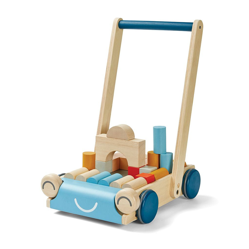 PlanToys orchard Baby Walker wooden toy ของเล่นไม้แปลนทอยส์ รถผลักเดิน ประเภทผลักและลากจูง สำหรับอายุ 6 เดือนขึ้นไป