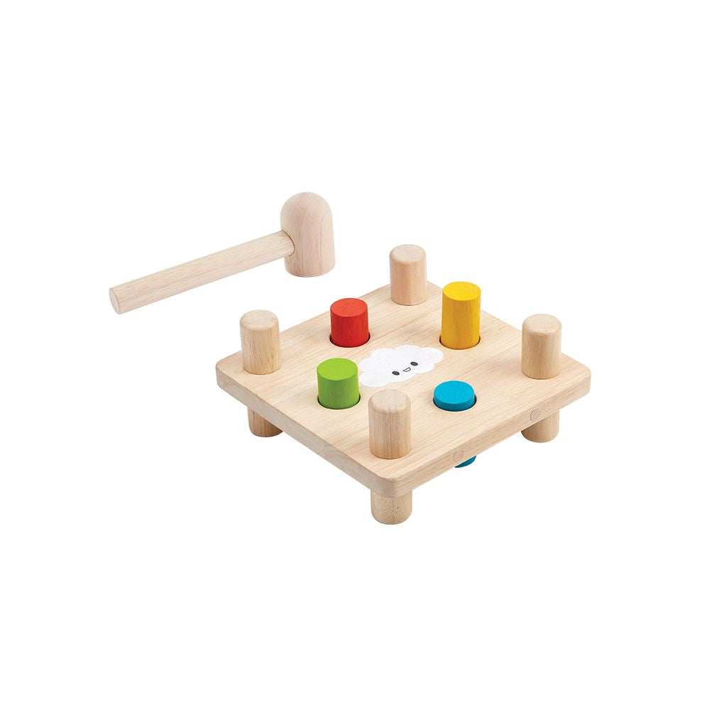 PlanToys Hammer Peg wooden toy ของเล่นไม้แปลนทอยส์ ค้อนตอกสอนสี ของเล่นฝึกทักษะ สำหรับอายุ 12 เดือนขึ้นไป