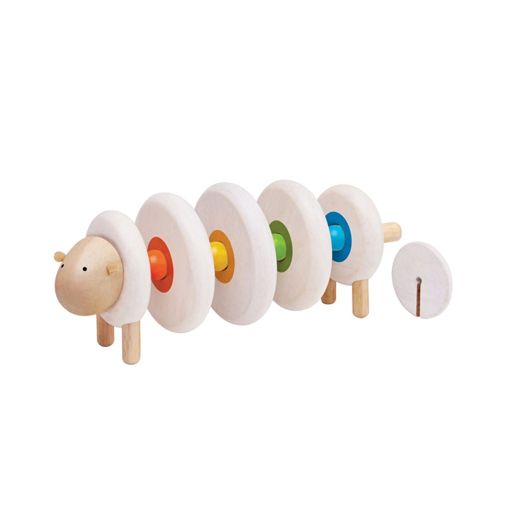 PlanToys white Lacing Sheep wooden toy ของเล่นไม้แปลนทอยส์ แกะร้องเรียงรูปทรง อายุ 3 ขวบขึ้นไป ของเล่นฝึกทักษะ สำหรับอายุ 3 ปีขึ้นไป
