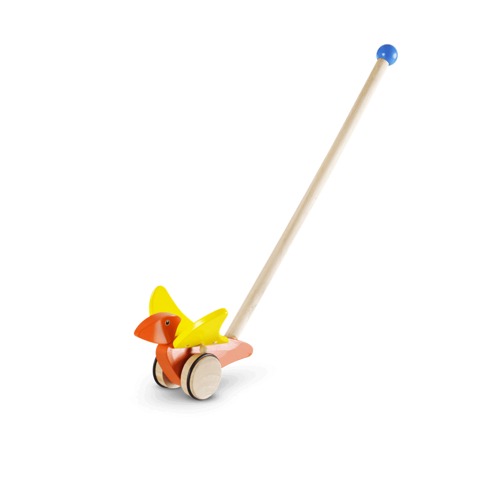 PlanToys Pterodactyl Push Toy wooden toy ของเล่นไม้แปลนทอยส์ ไดโนเสาร์ลากจูง ประเภทผลักและลากจูง สำหรับอายุ 18 เดือนขึ้นไป