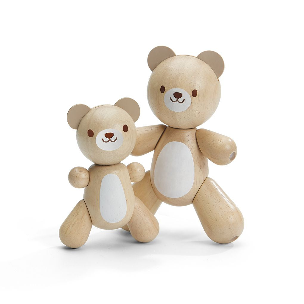 PlanToys natural Bear & Little Bear wooden toy ของเล่นไม้แปลนทอยส์ ตุ๊กตาครอบครัวหมี ประเภทของเล่นเด็กอ่อน สำหรับอายุ 12 เดือนขึ้นไป