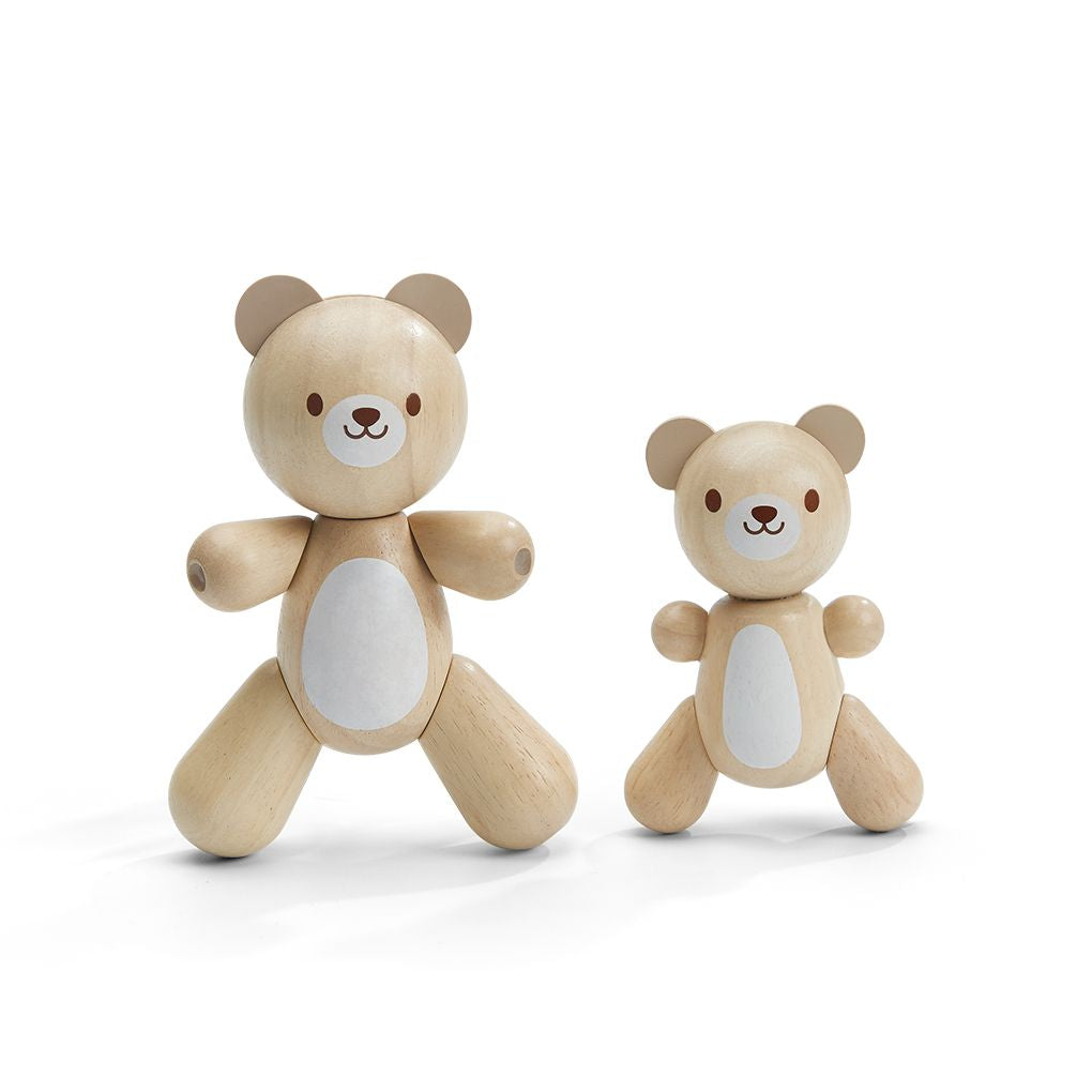 PlanToys natural Bear & Little Bear wooden toy ของเล่นไม้แปลนทอยส์ ตุ๊กตาครอบครัวหมี ประเภทของเล่นเด็กอ่อน สำหรับอายุ 12 เดือนขึ้นไป