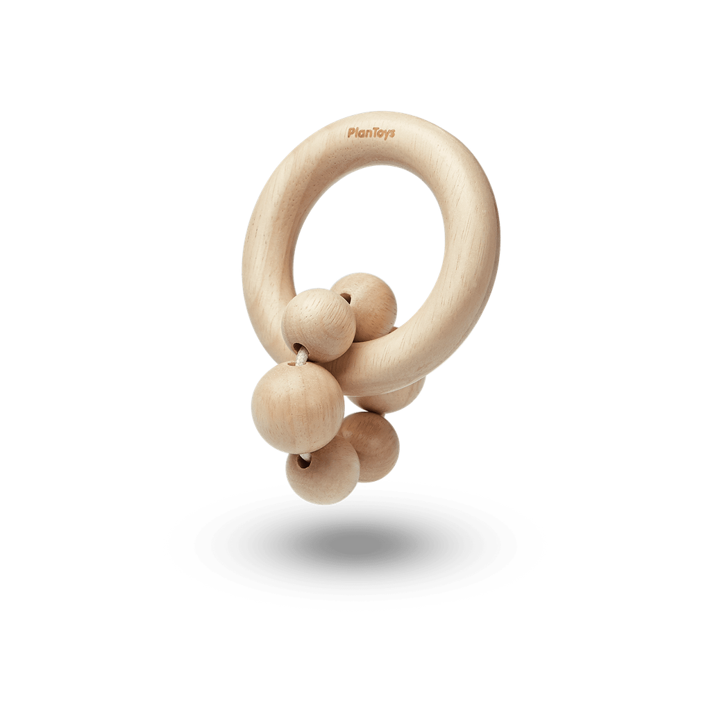 PlanToys natural Beads Rattle wooden toy ของเล่นไม้แปลนทอยส์ วงแหวนลูกปัด ประเภทของเล่นเด็กอ่อน สำหรับอายุ 0-6 เดือน