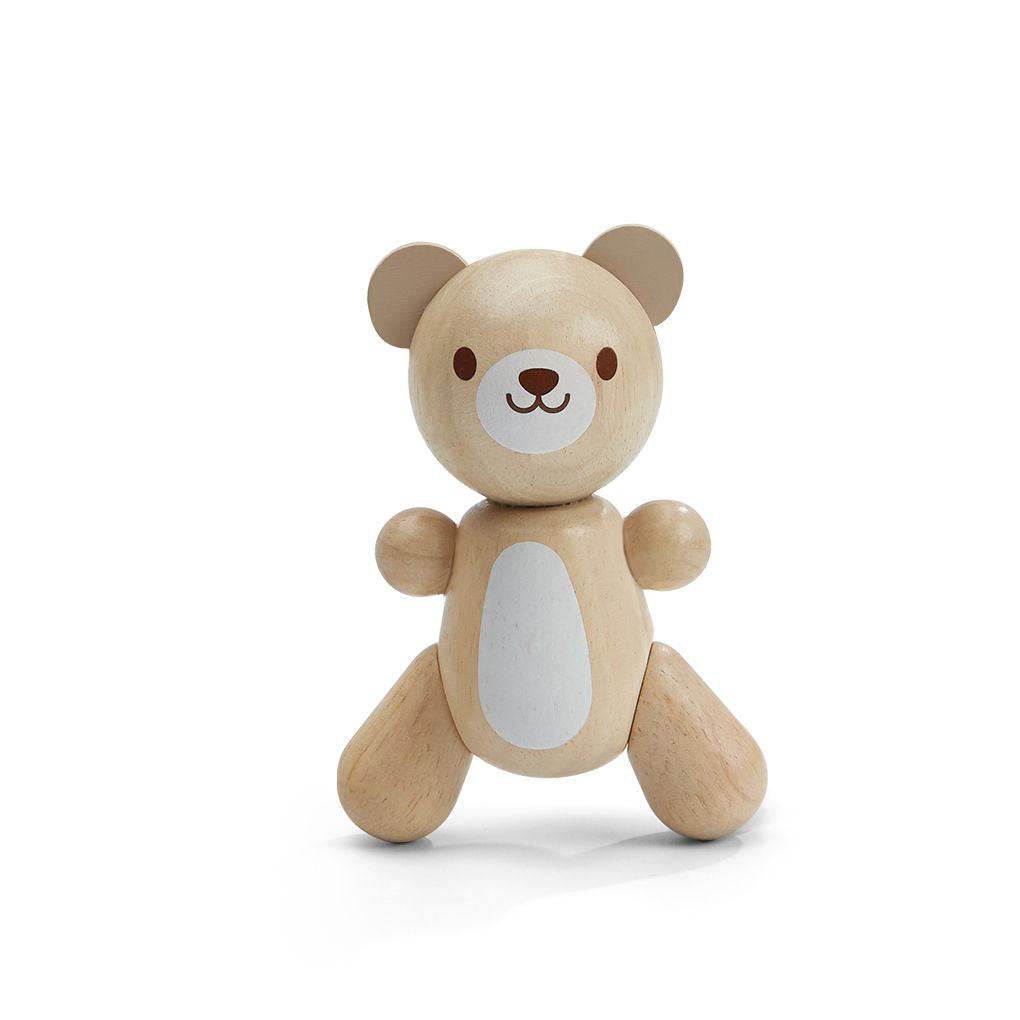 PlanToys natural Little Bear wooden toy ของเล่นไม้แปลนทอยส์ ตุ๊กตาหมีน้อย ประเภทของเล่นเด็กอ่อน สำหรับอายุ 12 เดือนขึ้นไป
