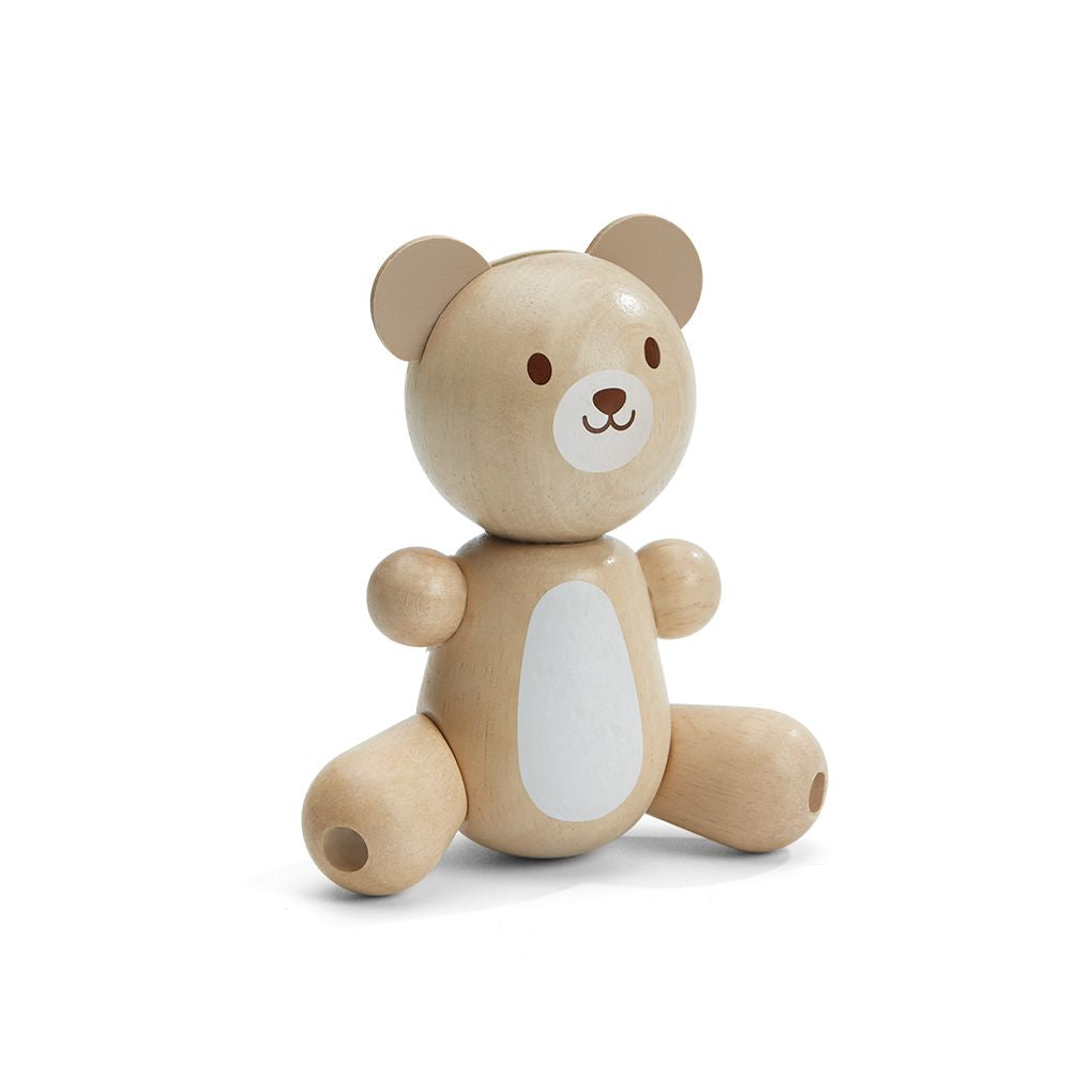 PlanToys natural Little Bear wooden toy ของเล่นไม้แปลนทอยส์ ตุ๊กตาหมีน้อย ประเภทของเล่นเด็กอ่อน สำหรับอายุ 12 เดือนขึ้นไป