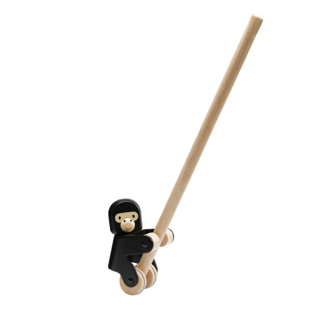 PlanToys Climbing Gorilla wooden toy ของเล่นไม้แปลนทอยส์ กอริลลา ประเภทผลักและลากจูง สำหรับอายุ 12 เดือนขึ้นไป