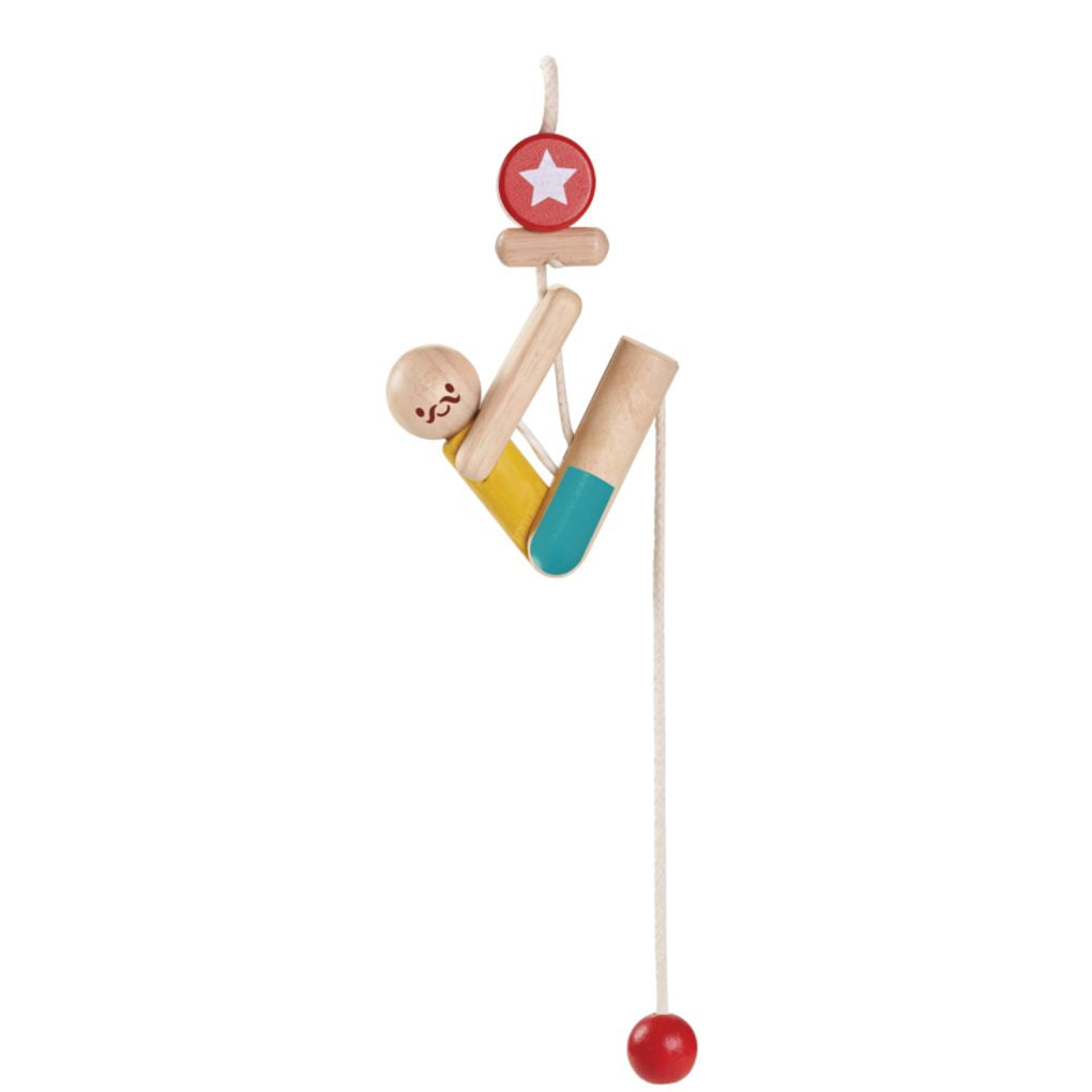 PlanToys Rope Climbing Acrobat wooden toy ของเล่นไม้แปลนทอยส์ กายกรรมปีนเชือก ของเล่นฝึกทักษะ สำหรับอายุ 3 ปีขึ้นไป