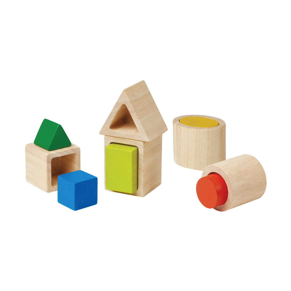 PlanToys Geo Matching Blocks wooden toy ของเล่นไม้แปลนทอยส์ กล่องจับคู่รูปทรงเรขาคณิต ของเล่นฝึกทักษะ สำหรับอายุ 2 ปีขึ้นไป