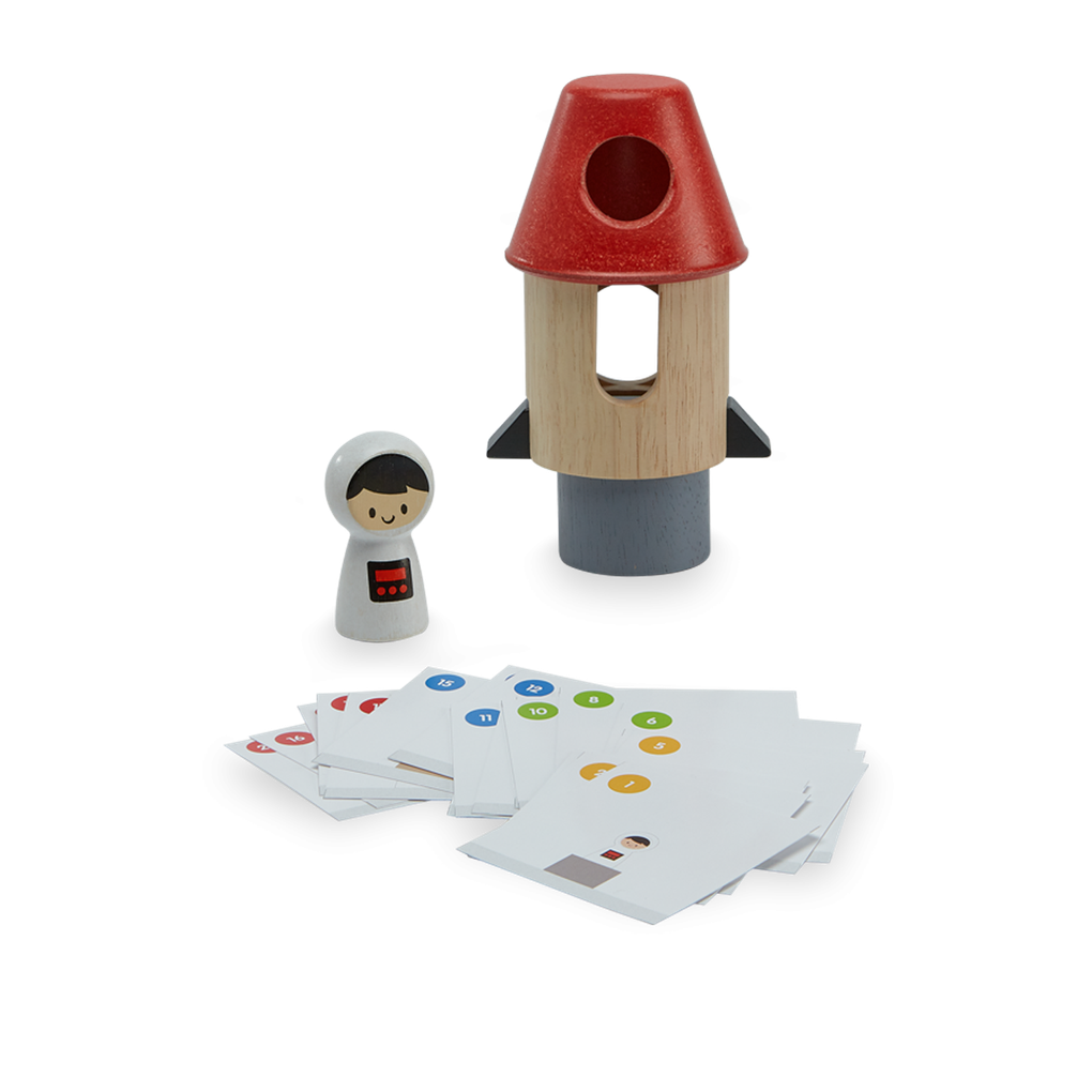 PlanToys Spatial Rocket wooden toy ของเล่นไม้แปลนทอยส์ จรวดสเพเซิล ของเล่นฝึกทักษะ สำหรับอายุ 2 ปีขึ้นไป