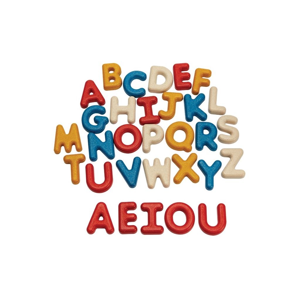 PlanToys Upper Case Alphabet wooden toy ของเล่นไม้แปลนทอยส์ ตัวอักษรภาษาอังกฤษพิมพ์ใหญ่ ของเล่นฝึกทักษะ สำหรับอายุ 2 ปีขึ้นไป