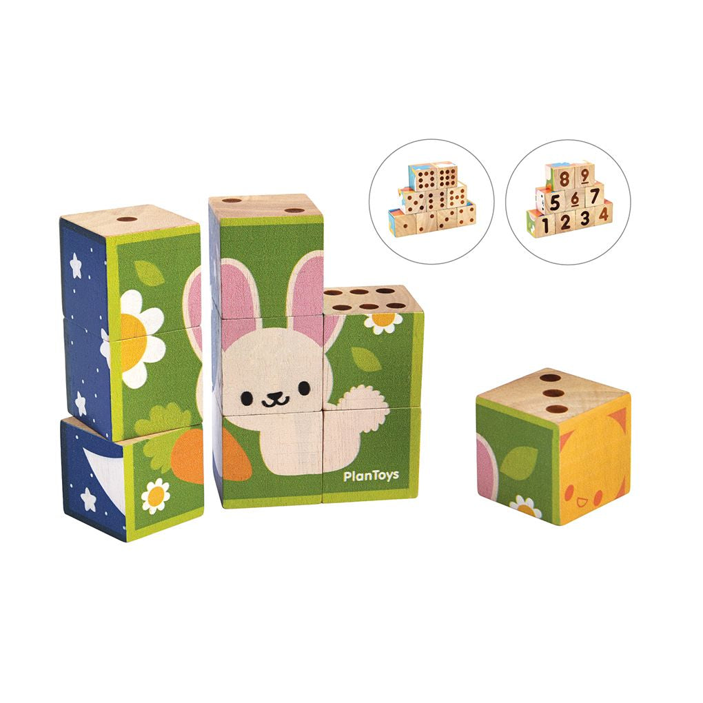 PlanToys Puzzle Cube wooden toy ของเล่นไม้แปลนทอยส์ จิ๊กซอว์รูปสัตว์ ประเภทเกมฝึกคิด สำหรับอายุ 2 ปีขึ้นไป