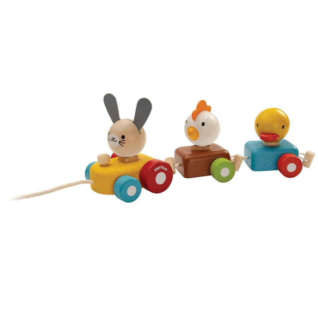 PlanToys Animal Train Sorter wooden toy ของเล่นไม้แปลนทอยส์ รถไฟสามเกลอ ของเล่นฝึกทักษะ สำหรับอายุ 12 เดือนขึ้นไป