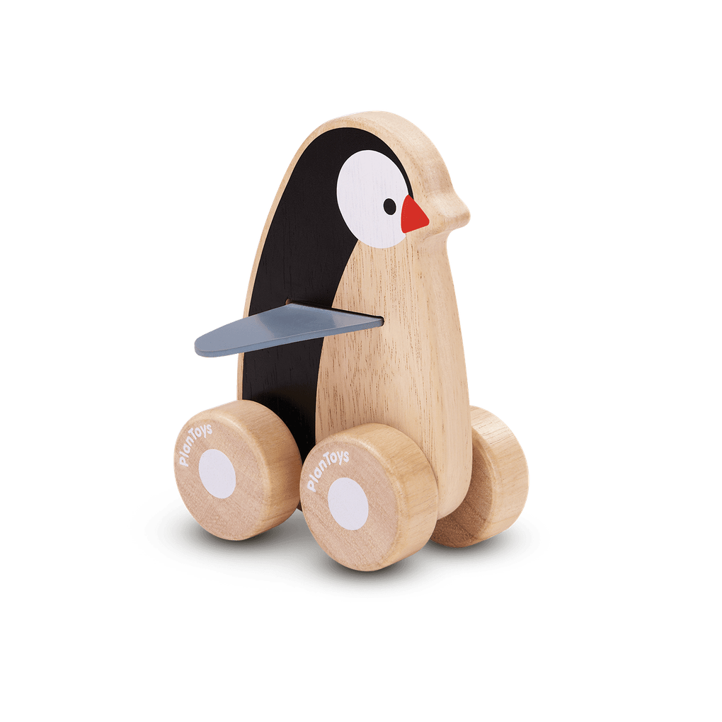 PlanToys Penguin Wheelie wooden toy ของเล่นไม้แปลนทอยส์ รถเพนกวิน ประเภทของเล่นชวนเคลื่อนไหว สำหรับอายุ 12 เดือนขึ้นไป
