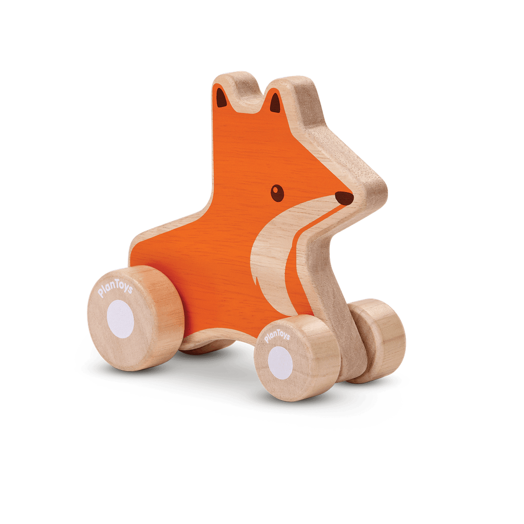 PlanToys Fox Wheelie wooden toy ของเล่นไม้แปลนทอยส์ รถสุนัขจิ้งจอก ประเภทของเล่นชวนเคลื่อนไหว สำหรับอายุ 12 เดือนขึ้นไป