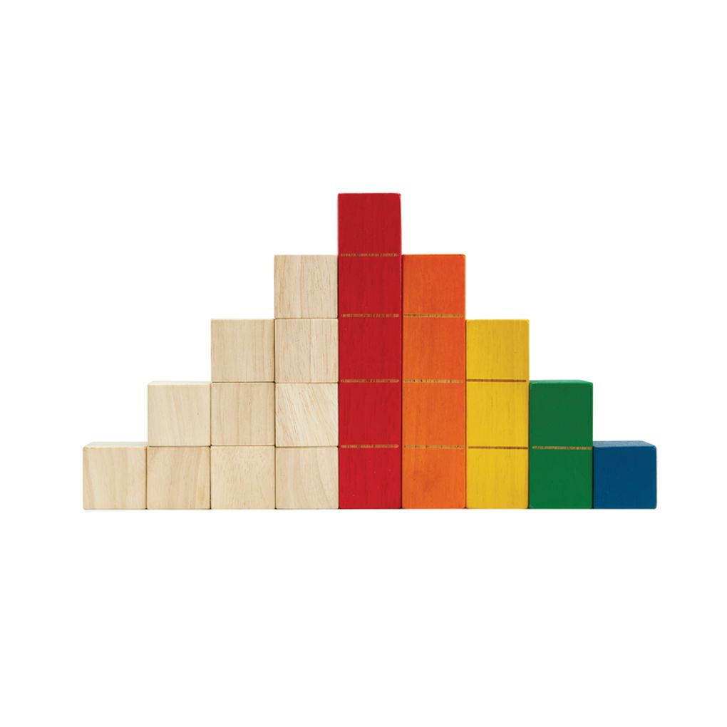 PlanToys Colored Counting Blocks - Unit Plus wooden toy ของเล่นไม้แปลนทอยส์ บล็อกสีสอนนับ ของเล่นฝึกทักษะ สำหรับอายุ 18 เดือนขึ้นไป