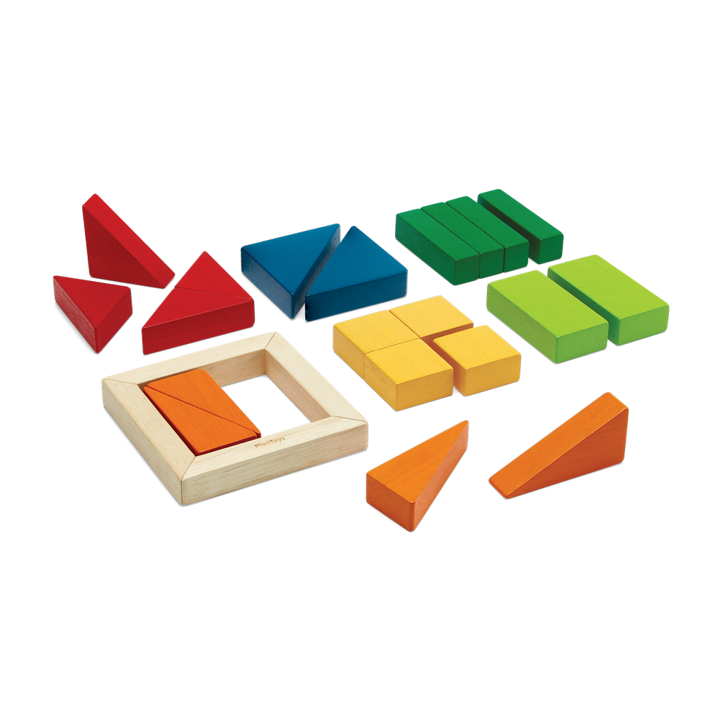 PlanToys Fraction Blocks - Unit Plus wooden toy ของเล่นไม้แปลนทอยส์ ชุดบล็อกเศษส่วน-ยูนิตพลัส ของเล่นฝึกทักษะ สำหรับอายุ 2 ปีขึ้นไป