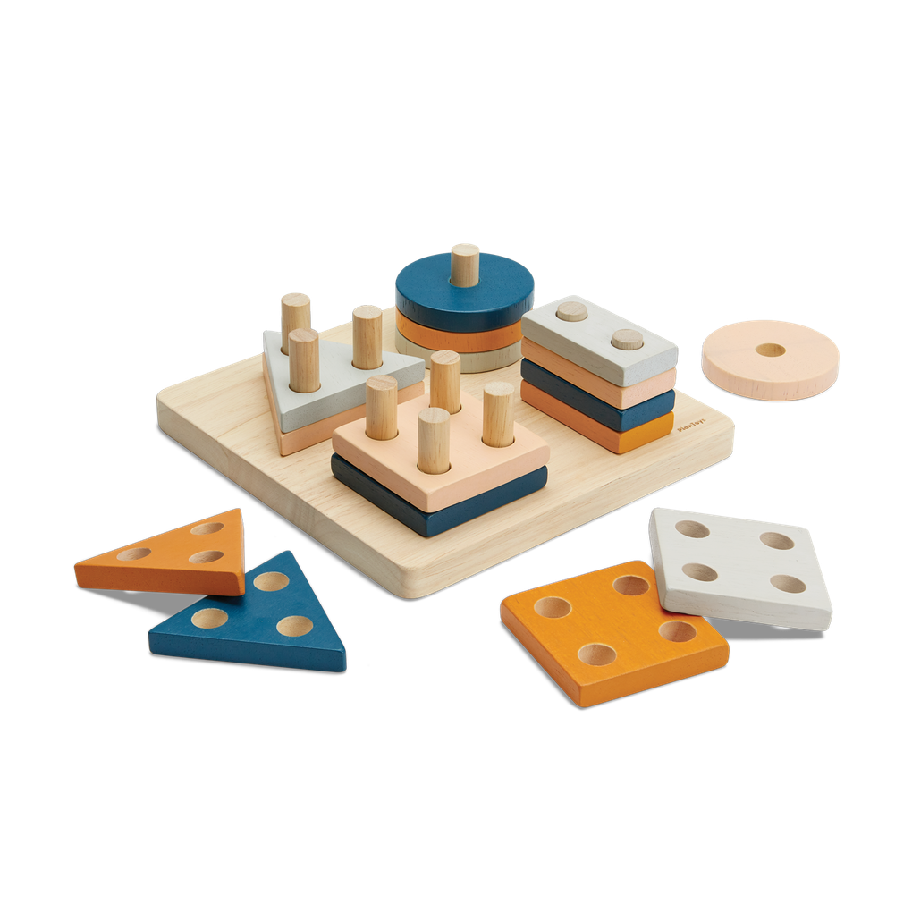 PlanToys orchard Geometric Sorting Board wooden toy ของเล่นไม้แปลนทอยส์ กระดานบล็อกเรขาคณิต ของเล่นฝึกทักษะ สำหรับอายุ 2 ปีขึ้นไป