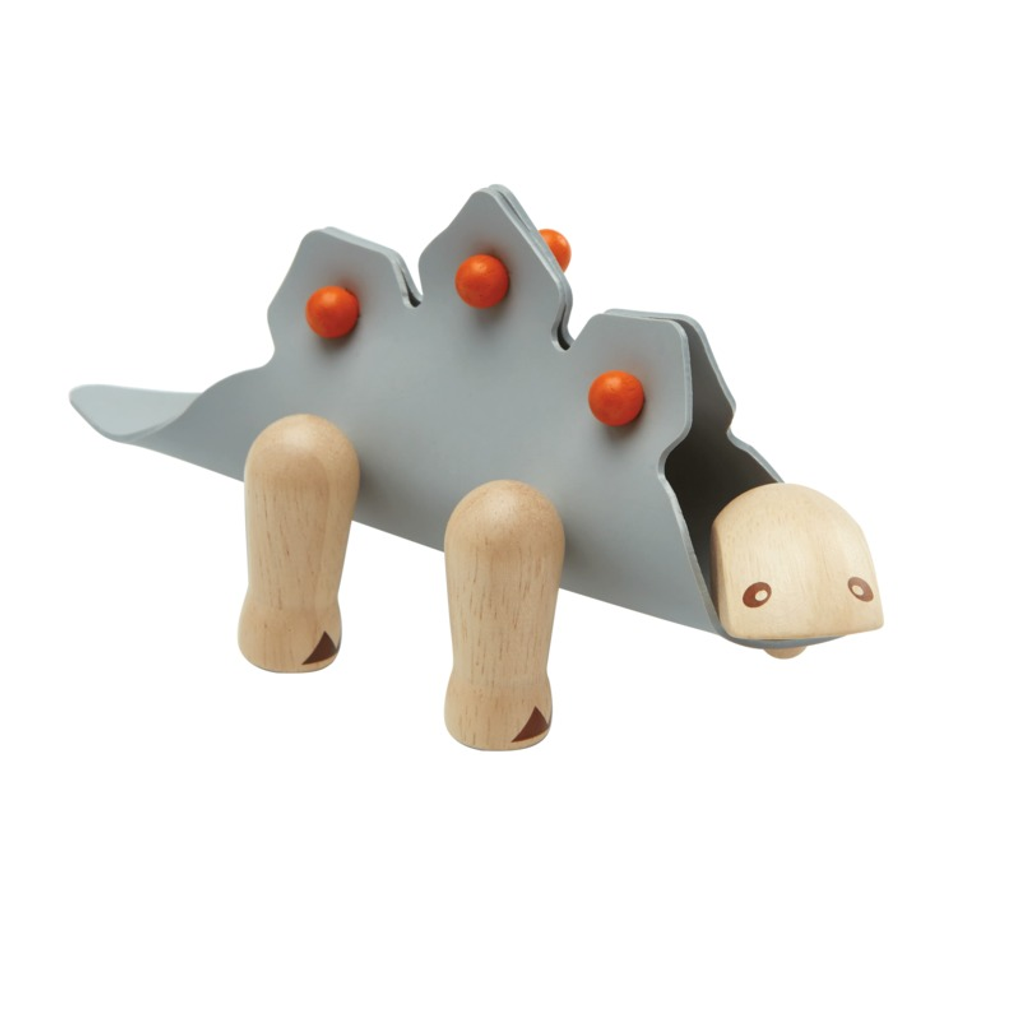 PlanToys gray DIY Stegosaurus wooden toy ของเล่นไม้แปลนทอยส์ ดีไอวายสเตโกซอรัส ของเล่นฝึกทักษะ สำหรับอายุ 3 ปีขึ้นไป