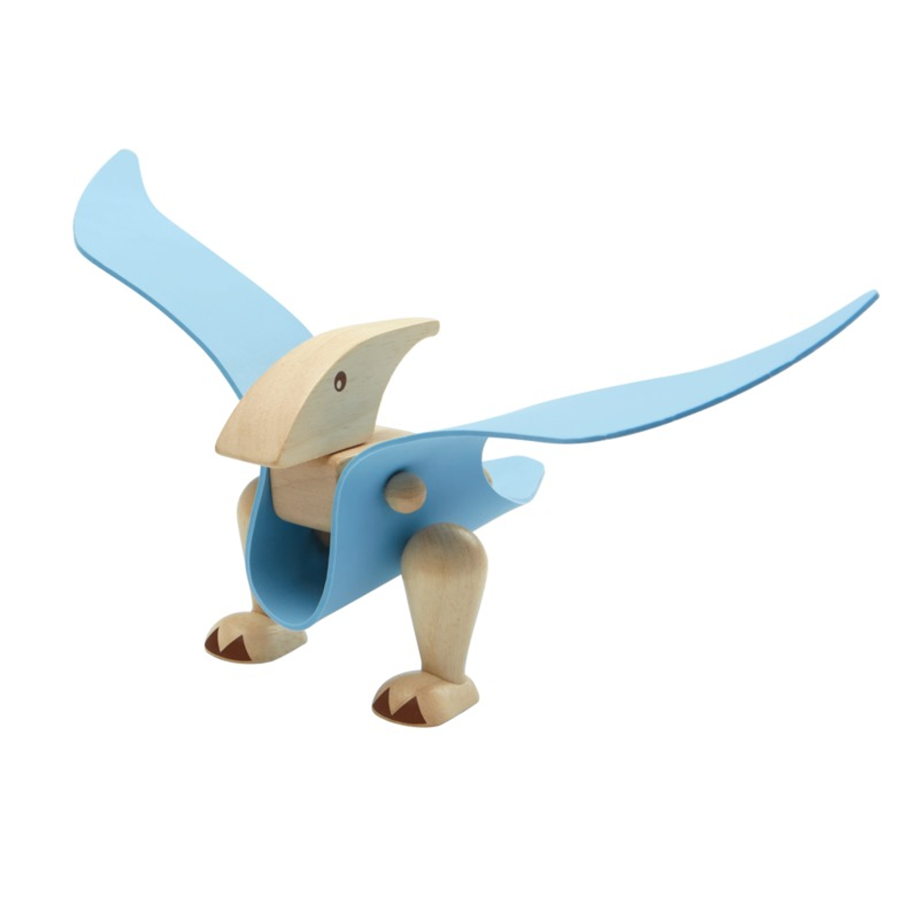 PlanToys blue DIY Pterodactyl wooden toy ของเล่นไม้แปลนทอยส์ ดีไอวายเทอโรซอร์ ของเล่นฝึกทักษะ สำหรับอายุ 3 ปีขึ้นไป