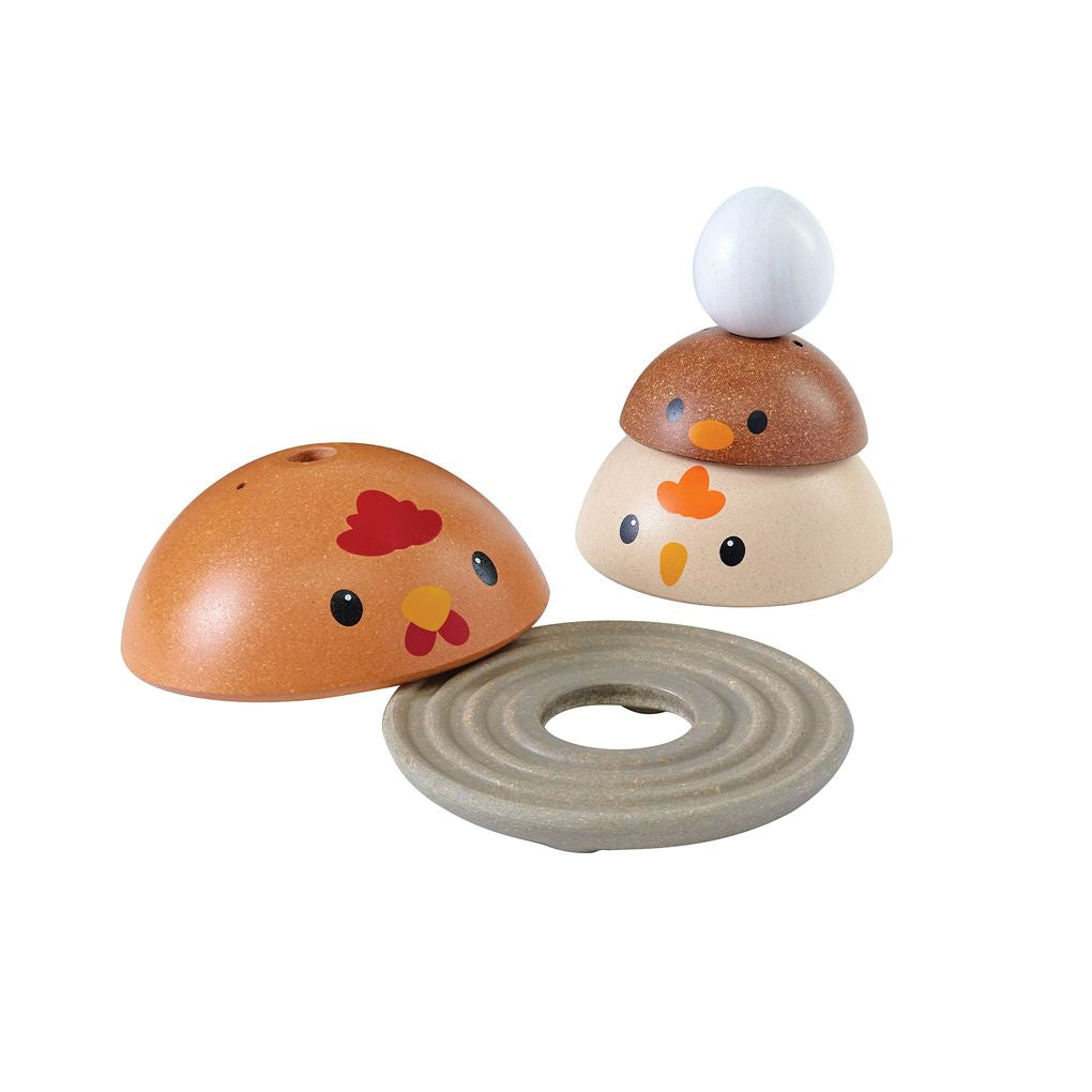 PlanToys Chicken Nesting - Modern Rustic wooden toy ของเล่นไม้แปลนทอยส์ แม่ไก่เรียงซ้อน ของเล่นฝึกทักษะ สำหรับอายุ 12 เดือนขึ้นไป