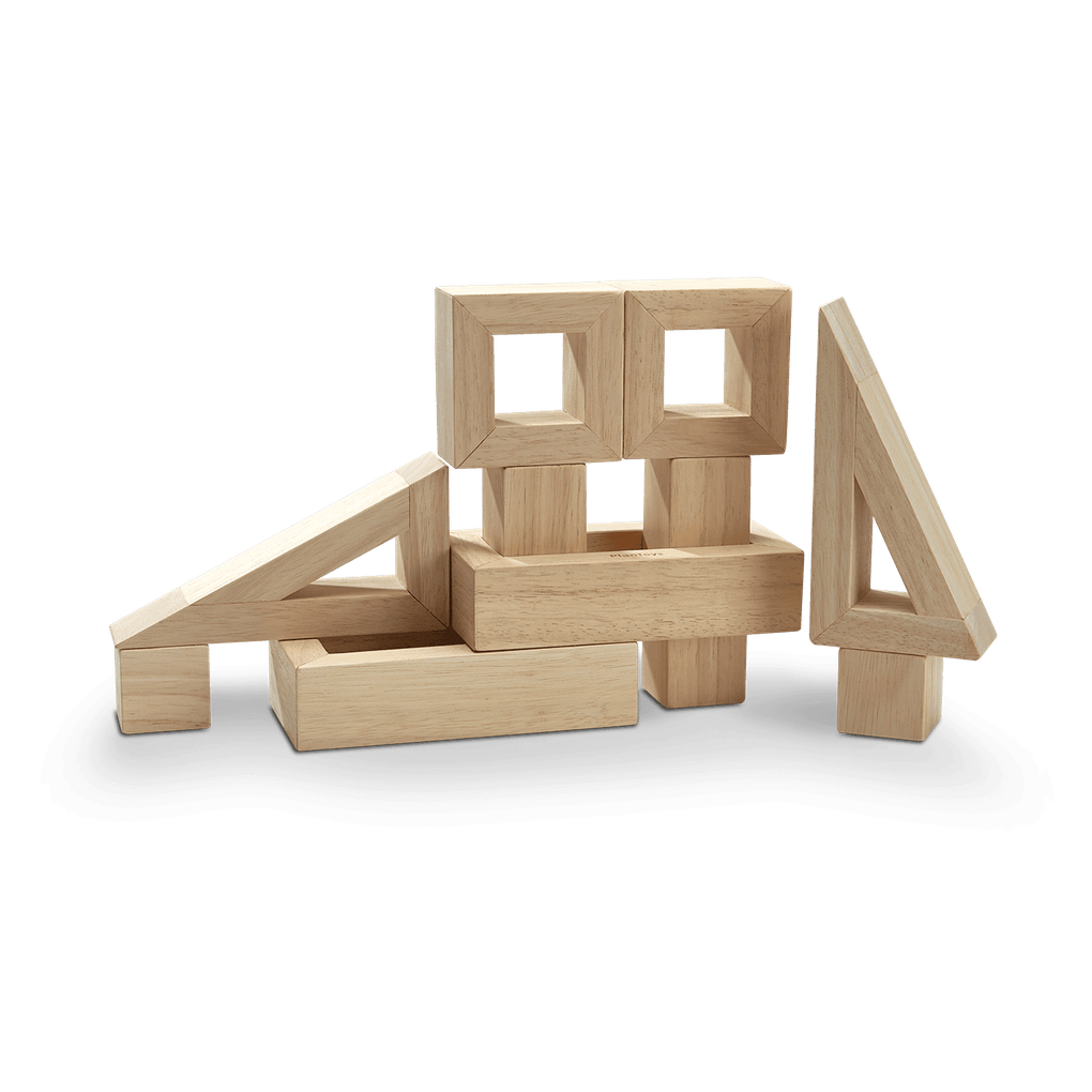 PlanToys natural Hollow Blocks wooden toy ของเล่นไม้แปลนทอยส์ ชุดบล็อกกลวง ประเภทบล็อกและการต่อโครงสร้าง สำหรับอายุ 3 ปีขึ้นไป