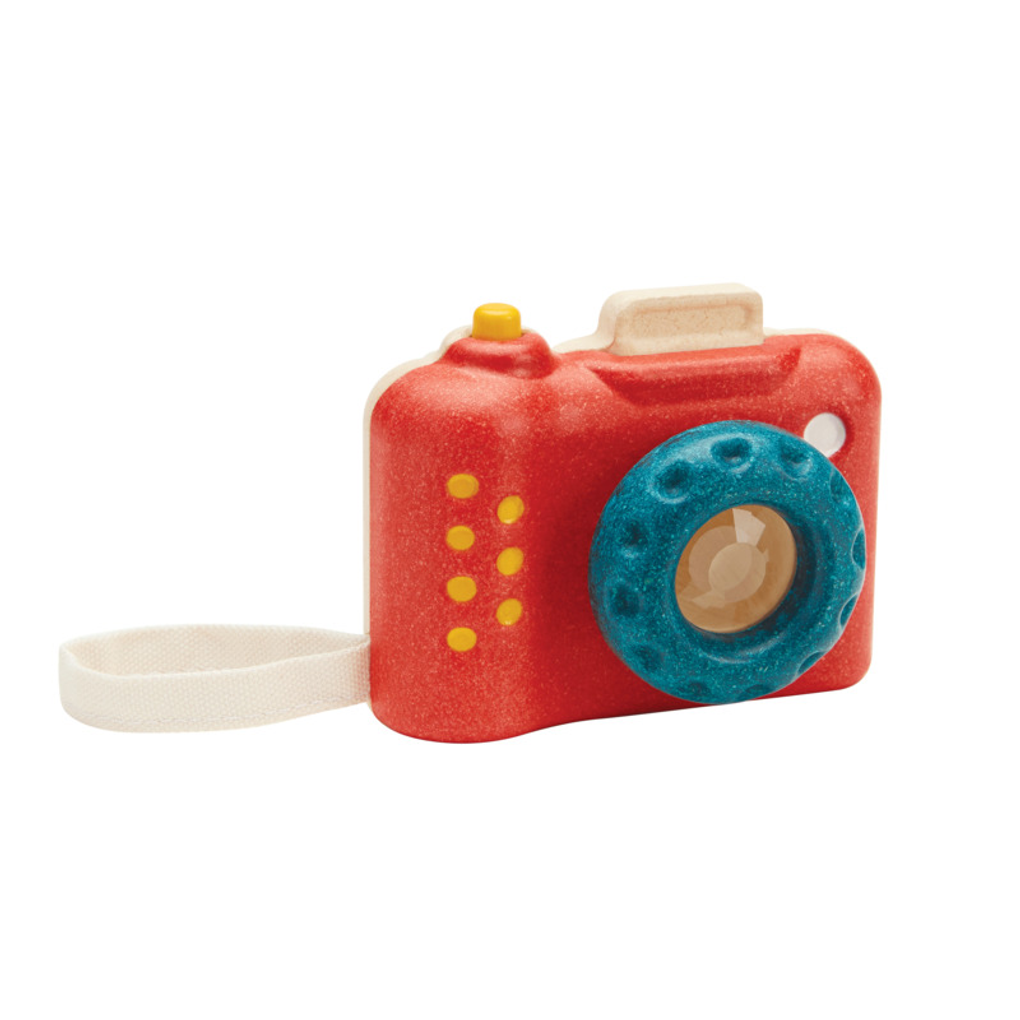 PlanToys My First Camera wooden toy ของเล่นไม้แปลนทอยส์ กล้องถ่ายรูปตัวแรกของฉัน ประเภทบทบาทสมมุติ สำหรับอายุ 18 เดือนขึ้นไป