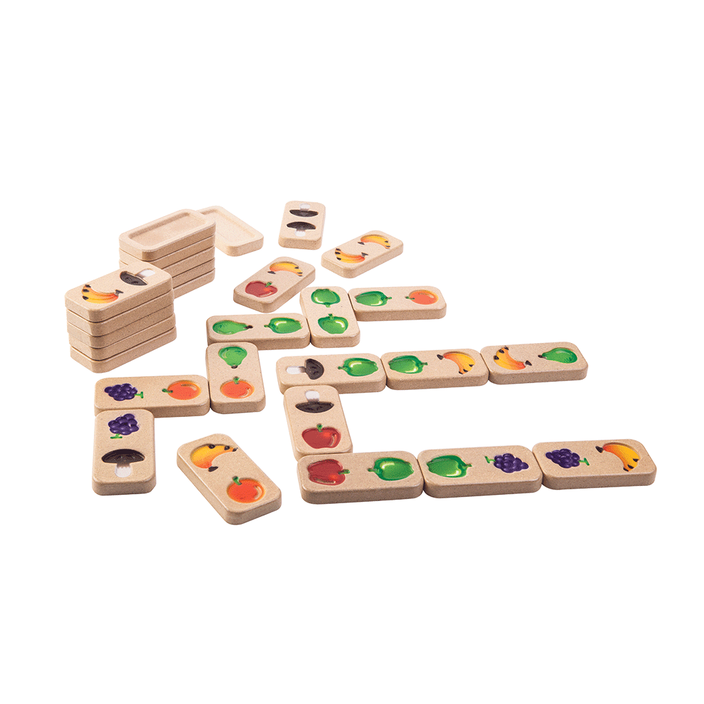 PlanToys Fruit & Veggie Domino (Gradient) wooden toy ของเล่นไม้แปลนทอยส์ ผัก-ผลไม้ โดมิโน่ ประเภทเกมฝึกคิด สำหรับอายุ 2 ปีขึ้นไป