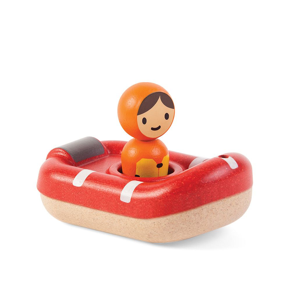 PlanToys Coast Guard Boat wooden toy ของเล่นไม้แปลนทอยส์ เรือชูชีพ ประเภทของเล่นในน้ำ สำหรับอายุ 12 เดือนขึ้นไป