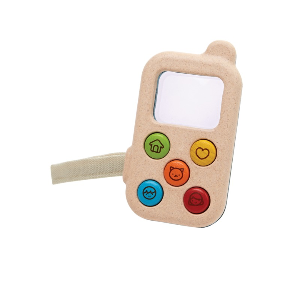 PlanToys My First Phone wooden toy ของเล่นไม้แปลนทอยส์ โทรศัพท์เครื่องแรก ประเภทบทบาทสมมุติ สำหรับอายุ 12 เดือนขึ้นไป