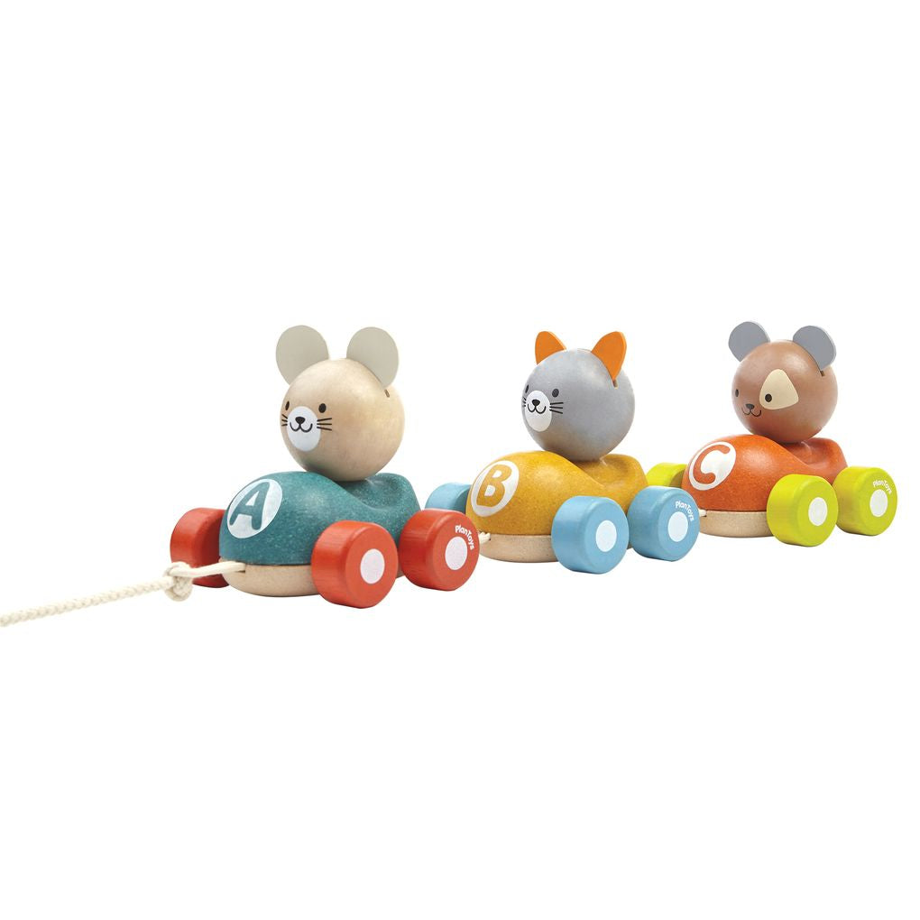 PlanToys Animal Train wooden toy ของเล่นไม้แปลนทอยส์ รถไฟสัตว์ ประเภทของเล่นชวนเคลื่อนไหว สำหรับอายุ 12 เดือนขึ้นไป