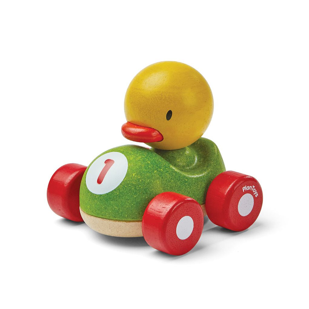 PlanToys Duck Racer wooden toy ของเล่นไม้แปลนทอยส์ รถแข่งเป็ดน้อย ประเภทของเล่นชวนเคลื่อนไหว สำหรับอายุ 12 เดือนขึ้นไป