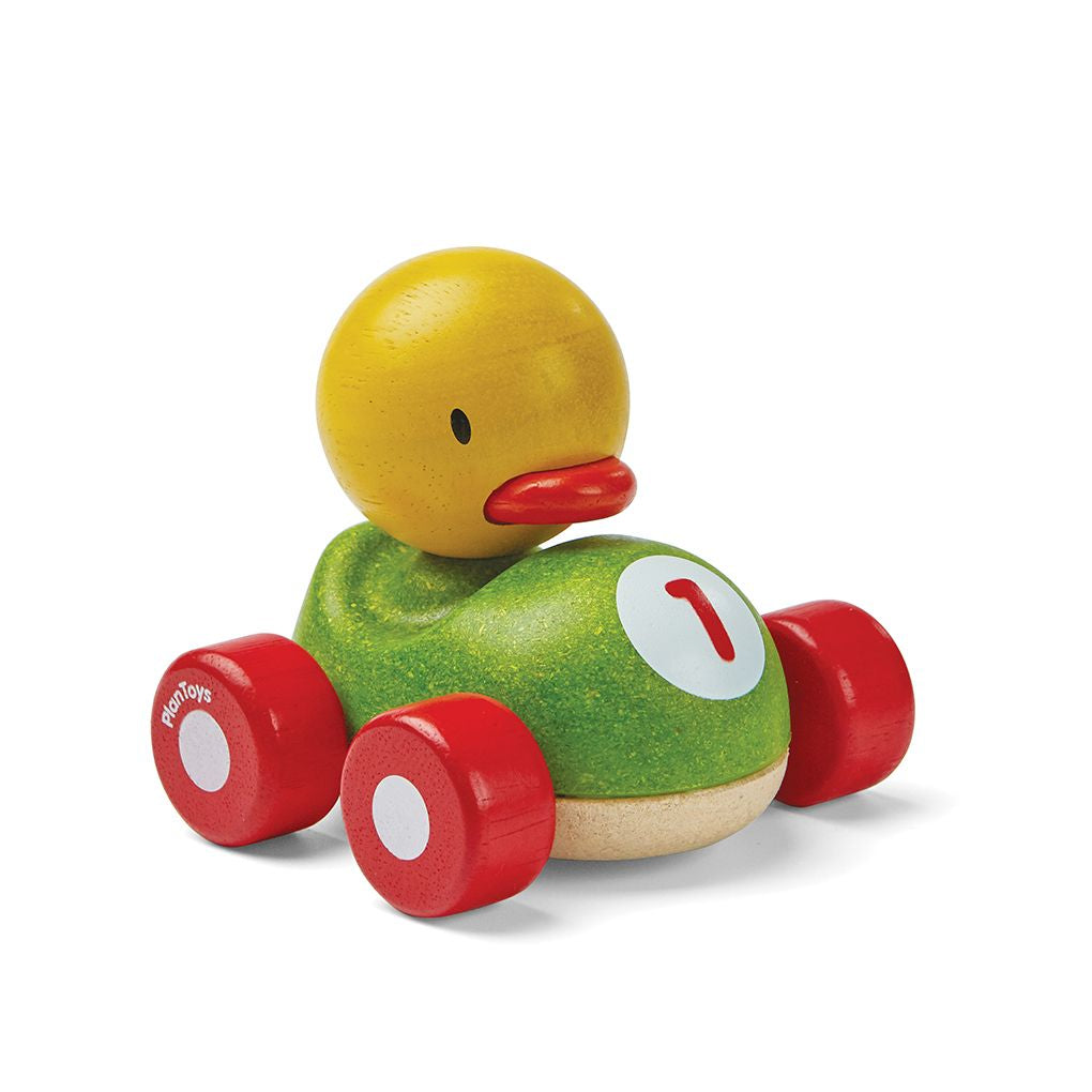 PlanToys Duck Racer wooden toy ของเล่นไม้แปลนทอยส์ รถแข่งเป็ดน้อย ประเภทของเล่นชวนเคลื่อนไหว สำหรับอายุ 12 เดือนขึ้นไป