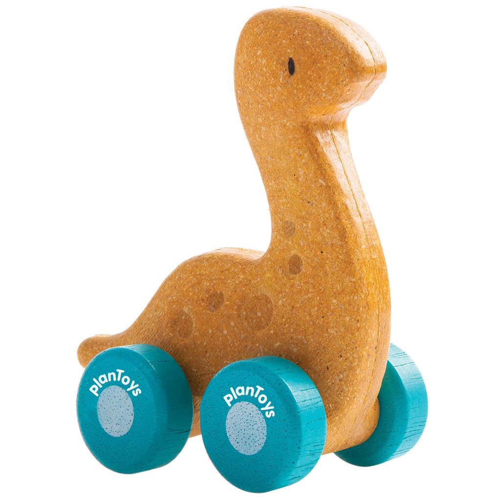 PlanToys Dino Car - Diplo wooden toy ของเล่นไม้แปลนทอยส์ รถไดโนเสาร์ DIPLO ประเภทของเล่นชวนเคลื่อนไหว สำหรับอายุ 12 เดือนขึ้นไป