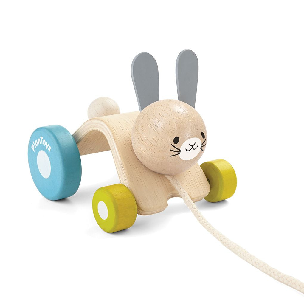 PlanToys Hopping Rabbit wooden toy ของเล่นไม้แปลนทอยส์ กระต่ายกระโดด ประเภทผลักและลากจูง สำหรับอายุ 12 เดือนขึ้นไป