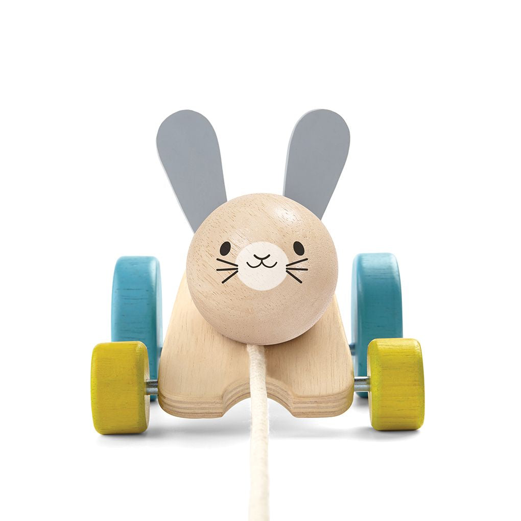 PlanToys Hopping Rabbit wooden toy ของเล่นไม้แปลนทอยส์ กระต่ายกระโดด ประเภทผลักและลากจูง สำหรับอายุ 12 เดือนขึ้นไป