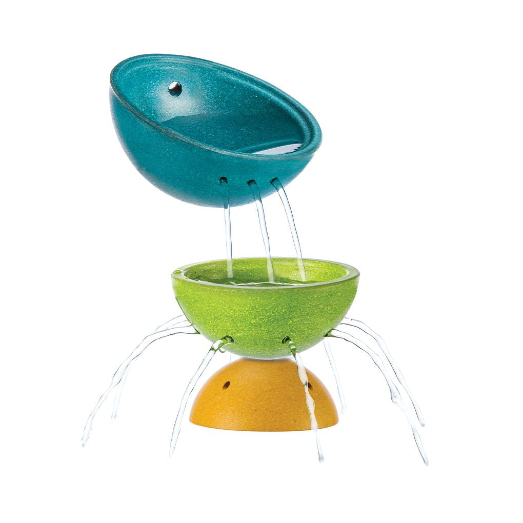 PlanToys Fountain Bowl Set wooden toy ของเล่นไม้แปลนทอยส์ ชุดสร้างน้ำพุ ประเภทของเล่นในน้ำ สำหรับอายุ 12 เดือนขึ้นไป