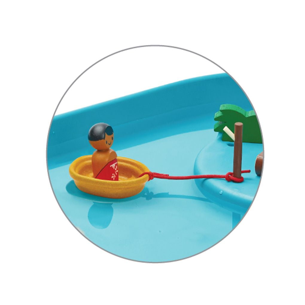 PlanToys Water Play Set wooden toy ของเล่นไม้แปลนทอยส์ ชุดถาดน้ำเสริมจินตนาการ ประเภทของเล่นในน้ำ สำหรับอายุ 3 ปีขึ้นไป