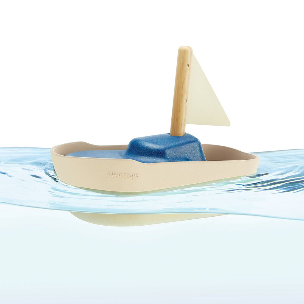 PlanToys Sailboat wooden toy ของเล่นไม้แปลนทอยส์ เรือใบ ประเภทของเล่นในน้ำ สำหรับอายุ 2 ปีขึ้นไป