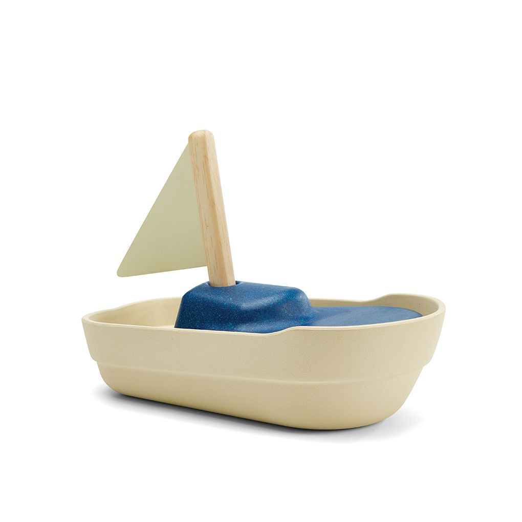 PlanToys Sailboat wooden toy ของเล่นไม้แปลนทอยส์ เรือใบ ประเภทของเล่นในน้ำ สำหรับอายุ 2 ปีขึ้นไป