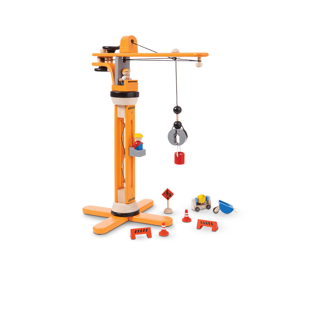 PlanToys Crane Set wooden toy ของเล่นไม้แปลนทอยส์ ชุดเครน ประเภทบทบาทสมมุติ สำหรับอายุ 3 ปีขึ้นไป