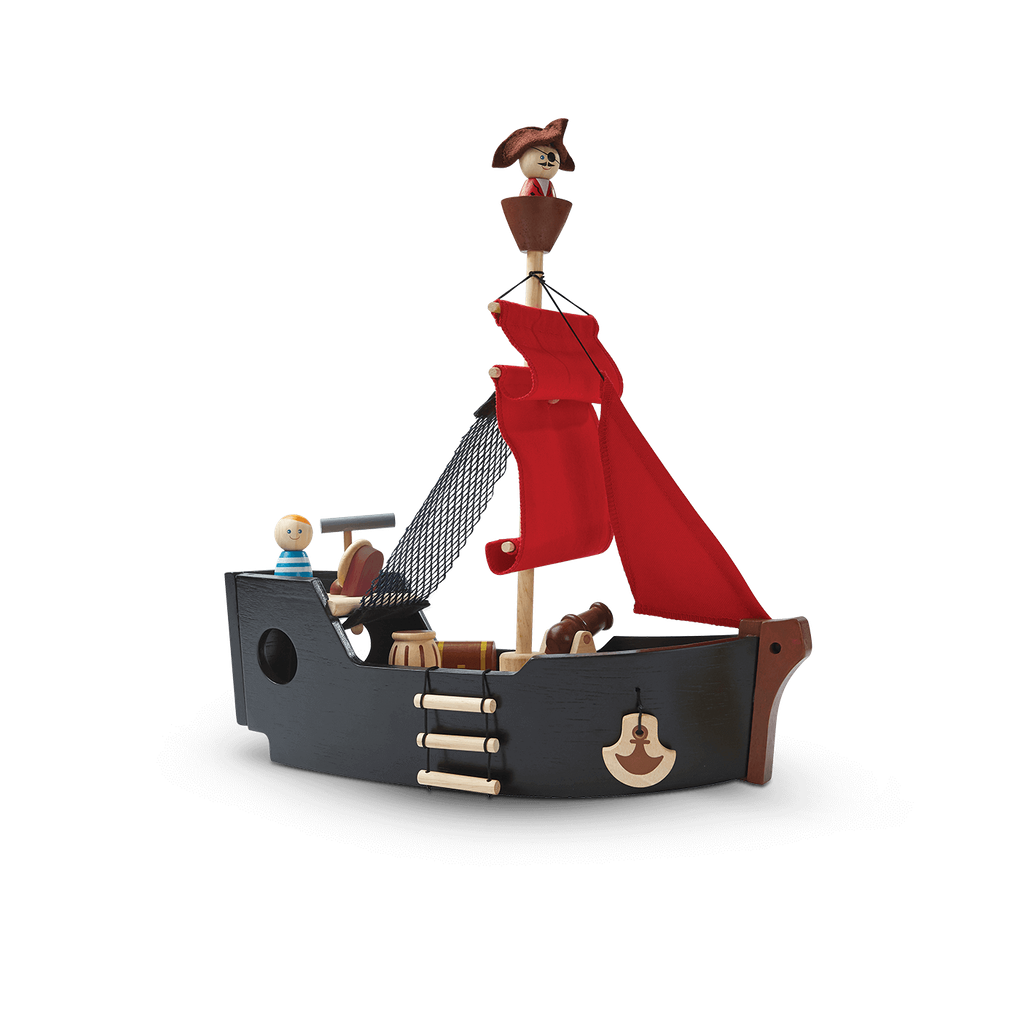 PlanToys Pirate Ship wooden toy ของเล่นไม้แปลนทอยส์ เรือโจรสลัด ประเภทบทบาทสมมุติ สำหรับอายุ 3 ปีขึ้นไป