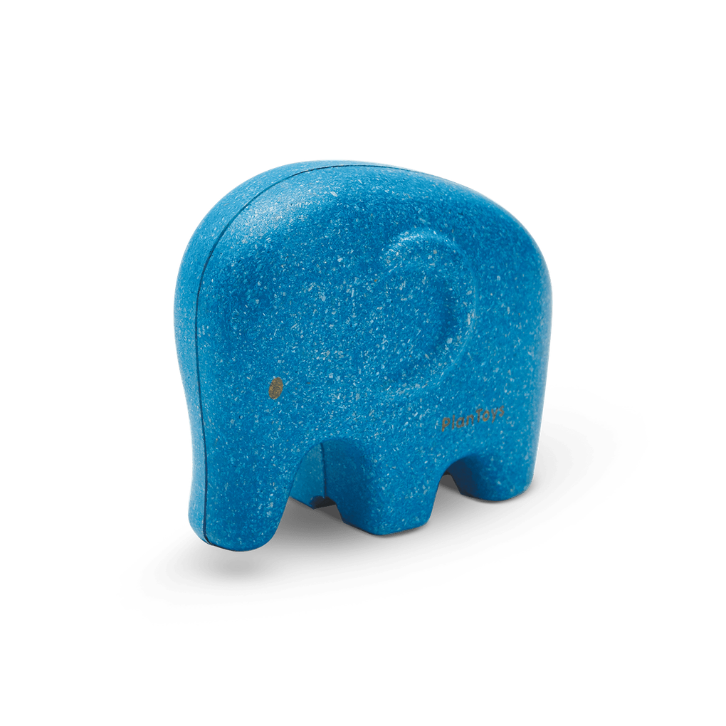 PlanToys blue Elephant wooden toy ของเล่นไม้แปลนทอยส์ ตุ๊กตาช้าง ประเภทบทบาทสมมุติ สำหรับอายุ 12 เดือนขึ้นไป