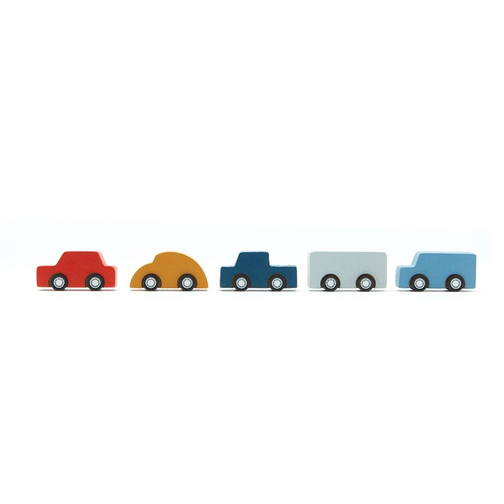PlanToys Mini Car Set wooden toy ของเล่นไม้แปลนทอยส์ ชุดรถเล็ก ประเภทบทบาทสมมุติ สำหรับอายุ 3 ปีขึ้นไป