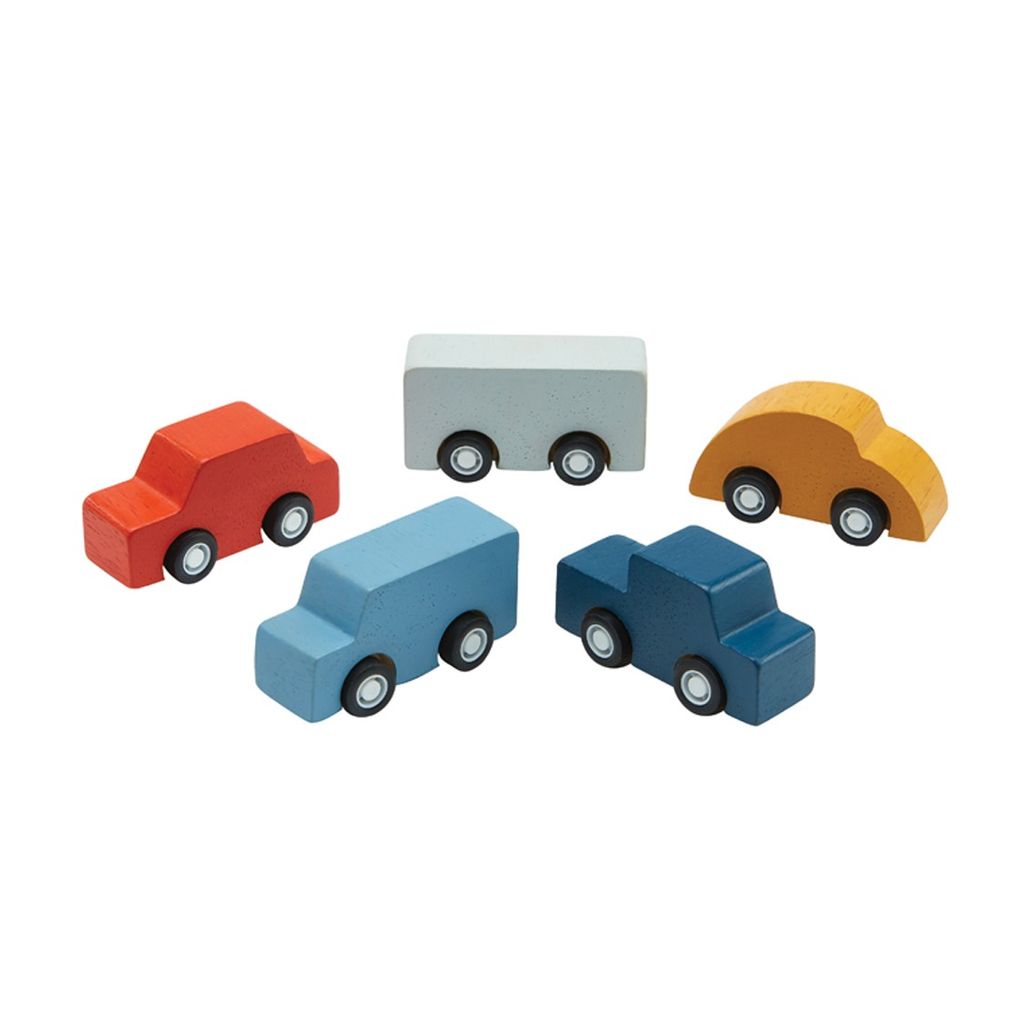 PlanToys Mini Car Set wooden toy ของเล่นไม้แปลนทอยส์ ชุดรถเล็ก ประเภทบทบาทสมมุติ สำหรับอายุ 3 ปีขึ้นไป