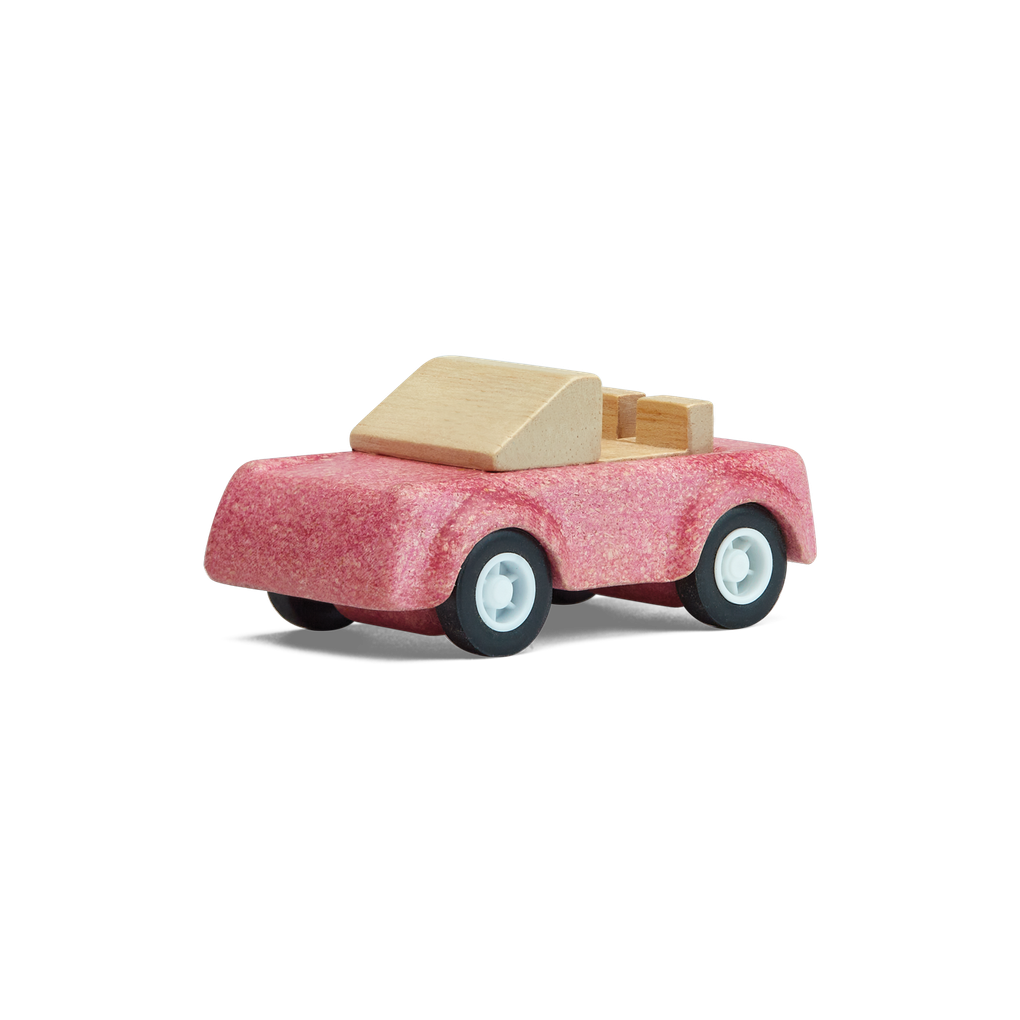 PlanToys Pink Sports Car wooden toy ของเล่นไม้แปลนทอยส์ รถสปอร์ตสีชมพู ประเภทบทบาทสมมุติ สำหรับอายุ 3 ปีขึ้นไป