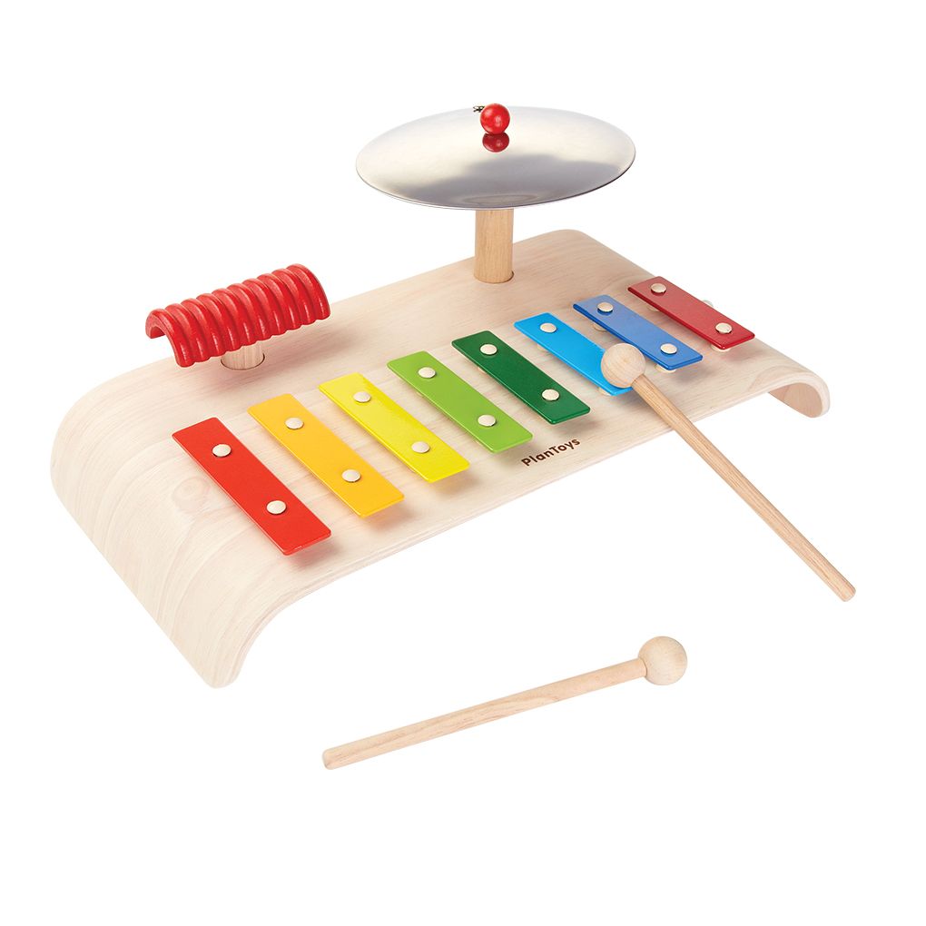 PlanToys Musical Set wooden toy ของเล่นไม้แปลนทอยส์ ชุดรวมเครื่องดนตรี ประเภทดนตรี สำหรับอายุ 3 ปีขึ้นไป