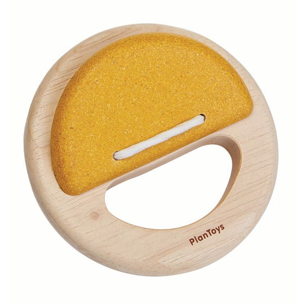 PlanToys yellow Percussion – Clapper wooden toy ของเล่นไม้แปลนทอยส์ แคลปเปอร์เพอร์คัชชัน ประเภทดนตรี สำหรับอายุ 18 เดือนขึ้นไป