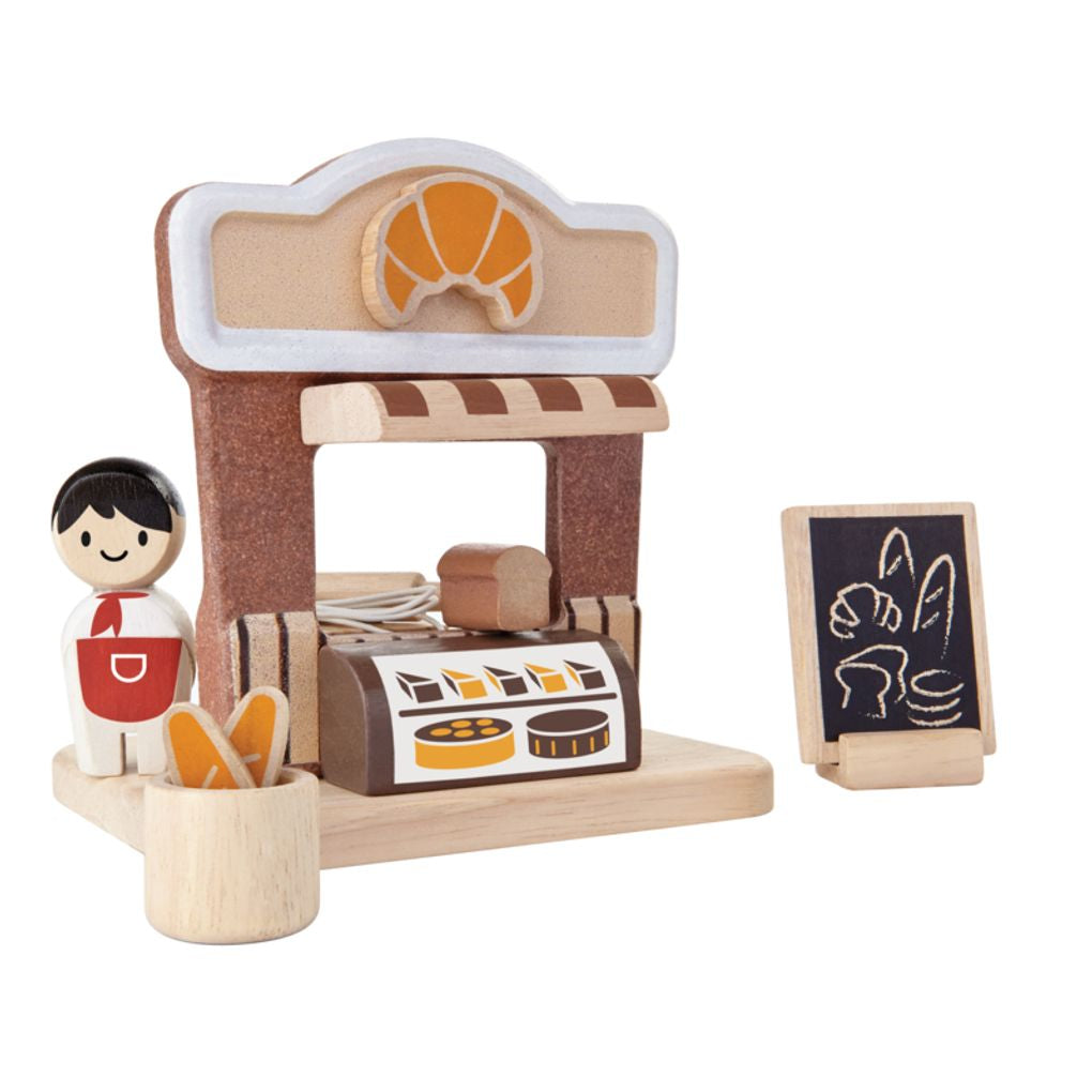 PlanToys The Bakery wooden toy ของเล่นไม้แปลนทอยส์ ร้านขนมปัง ประเภทบทบาทสมมุติ สำหรับอายุ 3 ปีขึ้นไป