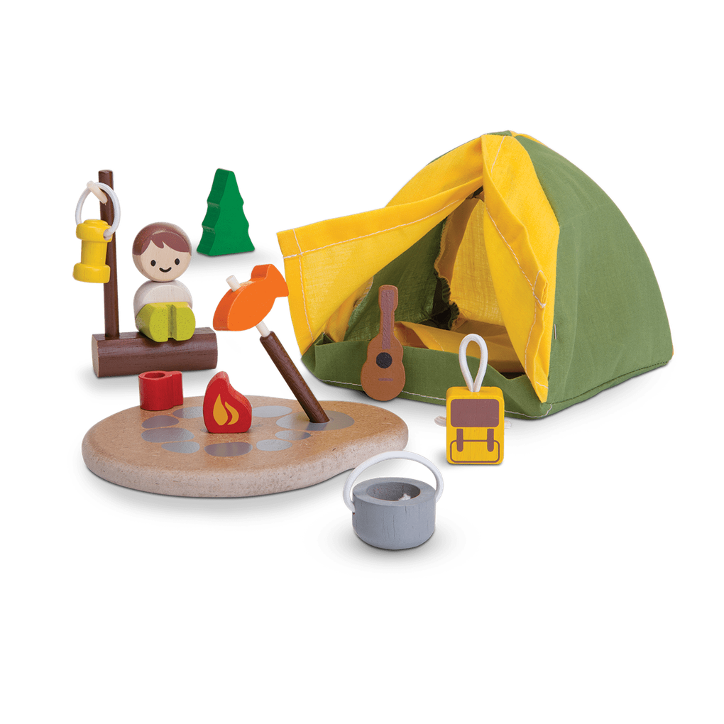 PlanToys Camping Set wooden toy ของเล่นไม้แปลนทอยส์ ชุดแคมปิ้ง ประเภทบทบาทสมมุติ สำหรับอายุ 3 ปีขึ้นไป