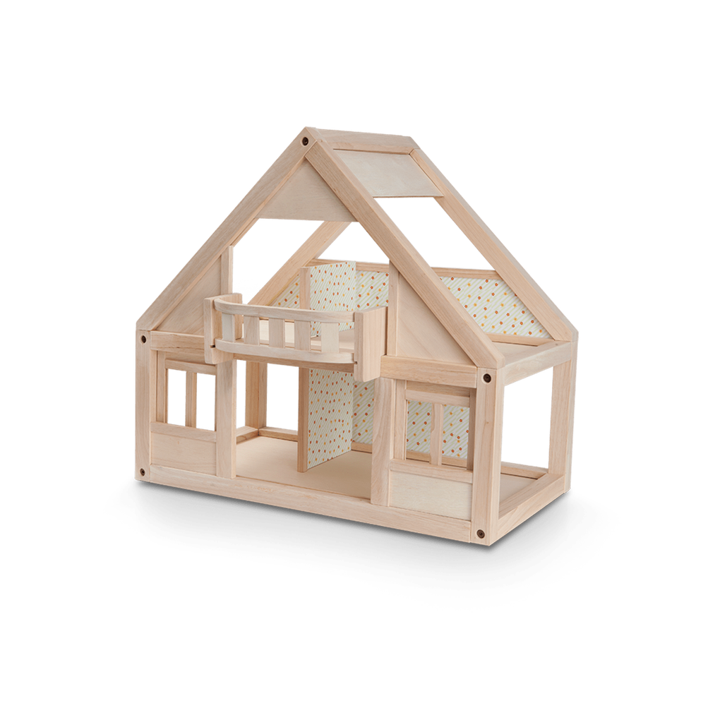 PlanToys natural My First Dollhouse wooden toy ของเล่นไม้แปลนทอยส์ บ้านเปี่ยมรัก (มีวอลเปเปอร์) ประเภทบ้านตุ๊กตา สำหรับอายุ 3 ปีขึ้นไป